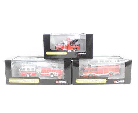 Corgi - Three boxed diecast vehicles from Corgi's 'Diecast Collectibles' North American Fire Apparatus series. Lot consists o