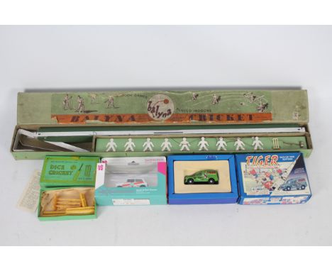 Balyna, Corgi - A vintage 1050's Balyna Discbat Indoor Cricket Game; with a boxed Pax Products 'Dice Cricket; with two boxed 