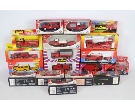 Solido - A squadron of 17 boxed diecast model Fire Appliance / Vehicles. Lot includes #3004 Dodge with Trailer Pump; #4831 Ra