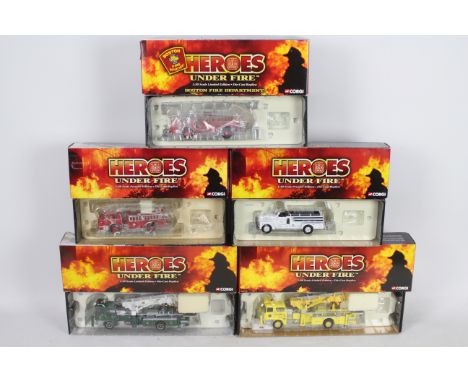 Corgi - Five boxed Limited Edition diecast 1:50 scale US Fire Engines from Corgi Classics 'Heroes Under Fire' series. Lot con