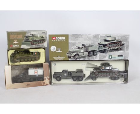 Corgi, Atlas Editions - Three boxed diecast military vehicles. Lot consists of Corgi Limited Edition 'Fighting Vehicles' #551