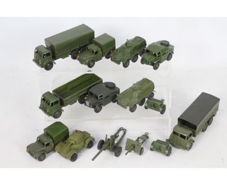 Dinky Toys - A collection of unboxed Dinky Toys military vehicles, including #641 1 Ton Army Truck; #622 10 Ton Army Truck; #