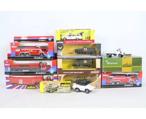 Solido - 10 boxed Emergency themed diecast vehicles from Solido. Lot includes Solido #224 Commando 'Police'; #3119 Sides 2000