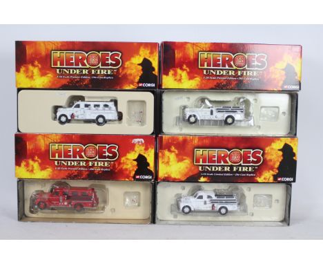 Corgi - Four boxed Limited Edition diecast 1:50 scale US Fire Engines / Appliances from Corgi Classics 'Heroes Under Fire' se