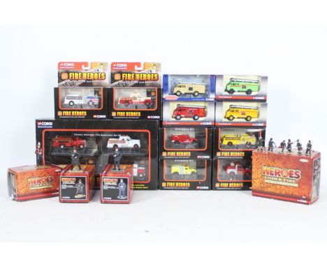 Corgi, Corgi Trackside - A mixed collection containing 11 boxed diecast Fire Vehicles / Appliances with four boxed Corgi meta