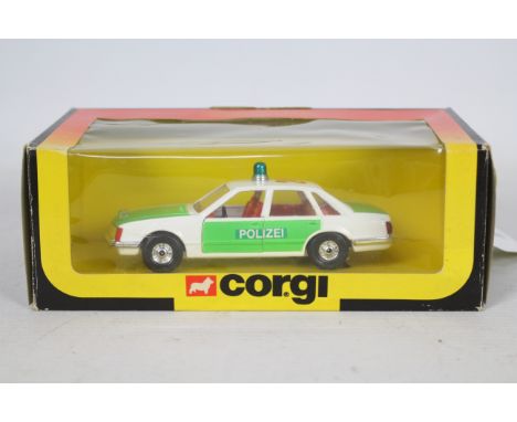 Corgi - A scarce boxed Corgi possible export model C452 Opel Senator 'Polizei'. The model appears to be in Mint condition, ho