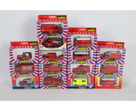 Solido - A fleet of 15 boxed diecast model Fire Appliance / Vehicles. Lot includes #2147 Dodge 4x4; #2125 Mercedes Unimog; #2