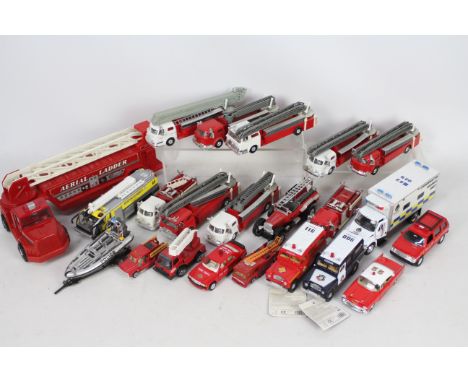 Playart (Hong Kong), Nylint, SM, Others - A collection of Honk Kong orientated unboxed mainly plastic and diecast fire applia