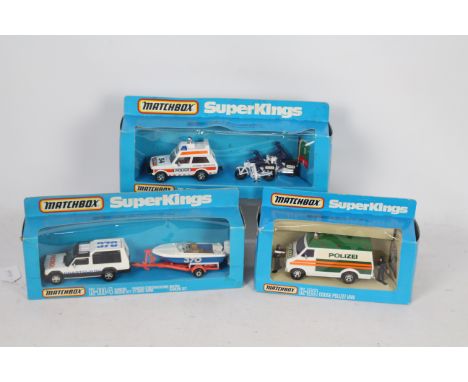 Matchbox SuperKings - Three boxed diecast Matchbox SuperKings. Lot includes Matchbox SuperKings K-104 Rancho Rescue Set; K-97