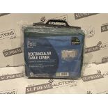 18 X BRAND NEW GARDMAN PREMIUM RECTANGULAR TABLE COVERS BLACK/GREEN R18.3
