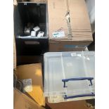 LARGE MIXED LOT INCLUDING HOLESAWS, LIGHTING , STORAGE BOXES ETC R16-5