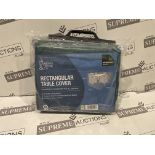18 X BRAND NEW GARDMAN PREMIUM RECTANGULAR TABLE COVERS BLACK/GREEN R18.3