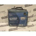 18 X BRAND NEW GARDMAN PREMIUM RECTANGULAR TABLE COVERS BLACK/GREEN R18.3