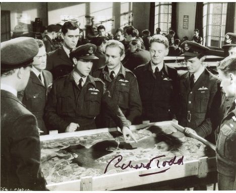 Dambusters: 8X10 Inch Photo From The Classic War Movie The Dambusters, Showing Todd As Guy Gibson Stood With The Pilots Of 61