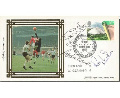 England 1966 World Cup First Day Cover Signed By Jack Charlton, Gordon Banks & Ray Wilson Good condition.  All items come wit