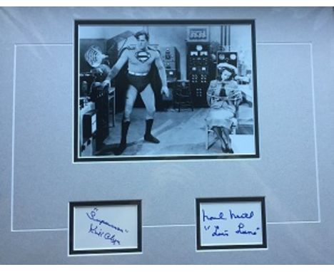 Original Superman: Professionally Mounted Signatures And 8X10 Photo To An Overall Size Of 16X12 Inches With The Autographs Of
