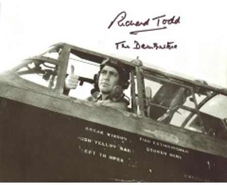 Richard Todd: 8X10 Inch Photo From The Classic War Movie The Dambusters, Showing Todd As Guy Gibson Stood With The Pilots Of 