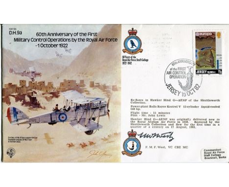  Victoria Cross: Raf Bomber Series Cover Dedicated To The First Military Operations Of The Raf And Signed By Great War Fighte