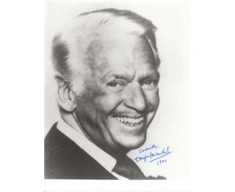 Douglas Fairbanks Jnr signed 10 x 8 black and white photo. Nice head and shoulders portrait shot signed by the late Douglas F