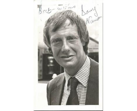 Barry Norman signed 5.5x3.5 b/w photo. Nice black and white portrait photo signed by the famous movie critic Good condition. 