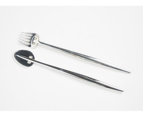 A modern Sabattini electroplated knife and fork set originally designed by Charles Rennie Mackintosh and Margaret Macdonald M