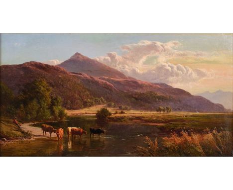 Sidney Richard Percy (1821-1826) "On the Glaslyn" Signed (partially obscured by slip), oil on canvas board, 23cm by 43cmProve