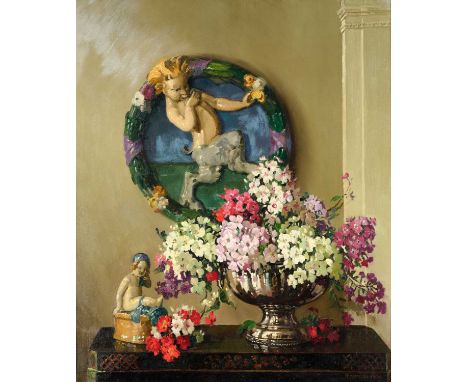 Herbert Davies Richter RI, RSW, ROI (1874-1955) "The Pipes of Pan" Signed, inscribed with title and artist's address to upper