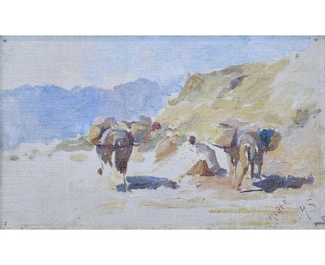 Harold Swanwick RI, ROI, RCamA (1866-1929) "Alger" Initialled, inscribed, oil on canvas laid onto board, together with a furt