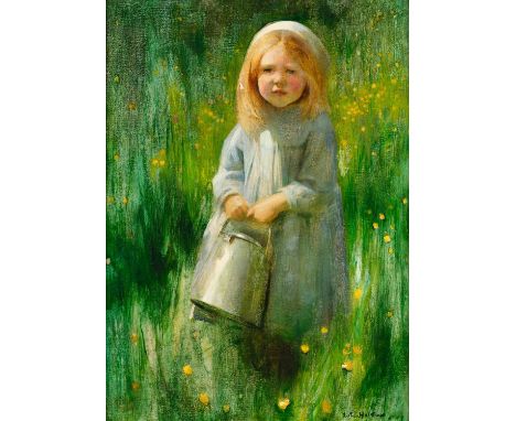 Arthur Hacker RA (1858-1919) "The Little Mother" Signed, oil on canvas, 74.5cm by 53.5cmProvenance: The Fine Art Society Ltd,