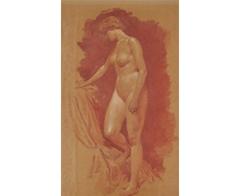 Fortunino Matania RI (1881-1963) Italian Female life study Red conte crayon heightened with white, together with two further 