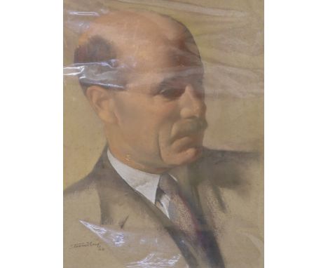 James Stroudley (1906-1985), pastel, Portrait of a gentleman, 45 x 33cm, unframed signed and dated '64 18 x 13in.