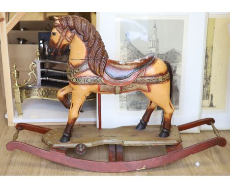 A childs rocking horse, on bow rocker, height 87cm