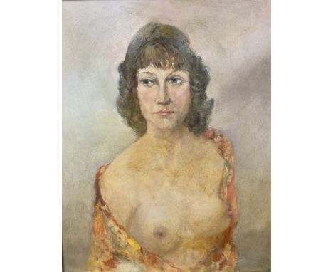 Frank Owen Dobson RA (1888-1963), oil on board, Nude portrait, 50 x 40cm, Dobson ex studio lot