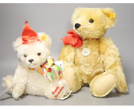 A Classic 1909 yellow tab Steiff and a Birthday Bear (2)