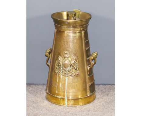 A  Brass and Steel Milkman's Two-Handled Display Churn, Late 19th/Early 20th Century, by J.E Stanley, 191 Upper Kennington La