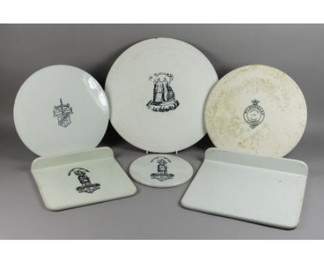 Six Pottery Scale Plates, one advertising "John White &amp; Son", 10.25ins diameter, one advertising "W.L. Nicholl &amp; Co.,