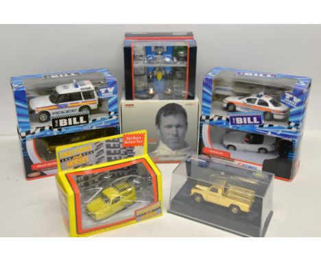 Six boxed Corgi models to include Colin McRae Motorsport Ford Sierra Sapphire Cosworth 4x4 (VA10010), Gold Land Rover, Only F