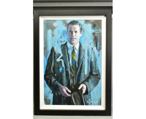 ZINSKY (BRITISH CONTEMPORARY), 'Don Draper', a half length portrait of the Mad Men character, signed bottom right, oil on can