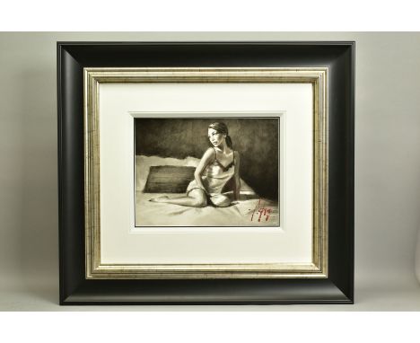 FABIAN PEREZ (ARGENTINA 1967), 'Andlucia VI', a portrait study of a scantily clad female figure, signed bottom right, black i