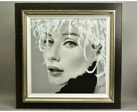 PAUL KARSLAKE (BRITISH CONTEMPORARY), 'Sophia Loren', a portrait of the Italian film star, signed bottom right, mixed media o