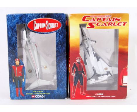 Two diecast &nbsp;Captain Scarlet Corgi models. One model being 'White Falcon' and the other 'Angel Interceptor'. Both in ori
