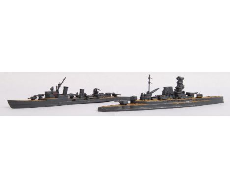 Two vintage likely pre war diecast metal &nbsp;Tremo war ships. HMS Birmingham and HMS Barham. Both approx 15cm long and boxe
