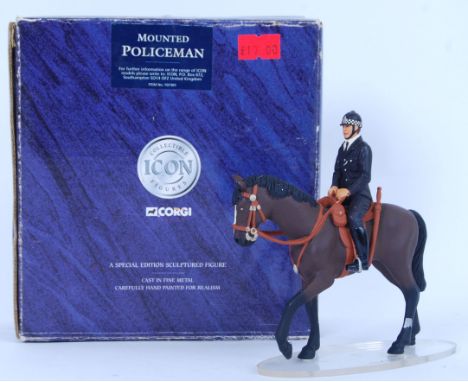 A original Corgi Icon hand painted diecast figure of a mounted policeman. 10cm long and within the original box.&nbsp;

POSTA