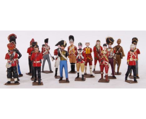 A box of vintage hand painted lead soldiers from various battles. Most by Britains Ltd

POSTAGE: Worldwide Postage &amp; Pack