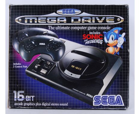 An original 1980's Sega Mega drive games console 16 BIT - appears complete with x2 controllers. Within original box.&nbsp;

P