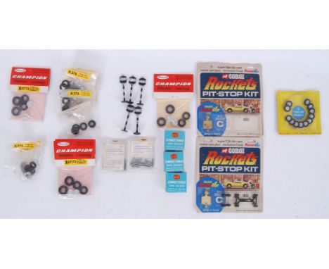 A collection of Playcraft &amp; Corgi diecast model car tyres. 12x bags of 3773, 6x bags of 2093 and 18x bags of 376 size tyr