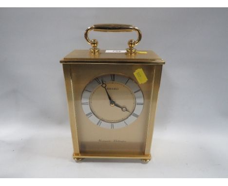 A Seiko Westminster Whittington large carriage clock 
