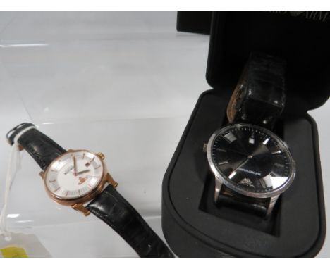 A Vivienne Westwood wrist watch together with a boxed Emporio Armani example 