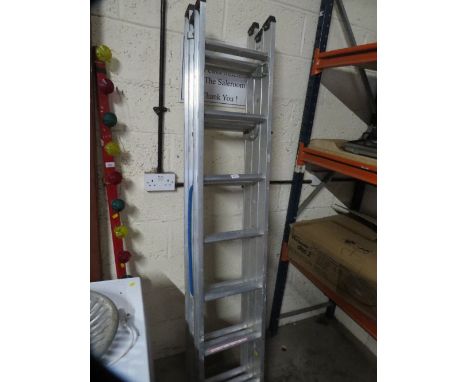 An aluminium extending ladder 