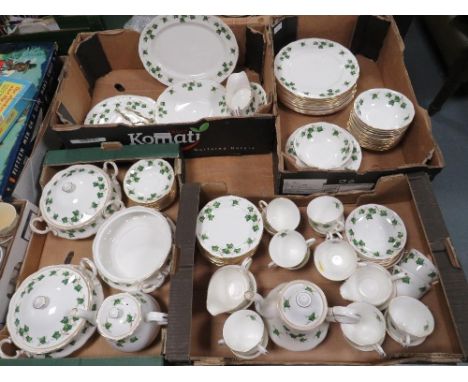 Four trays of Colclough ivy pattern tea and dinnerware 